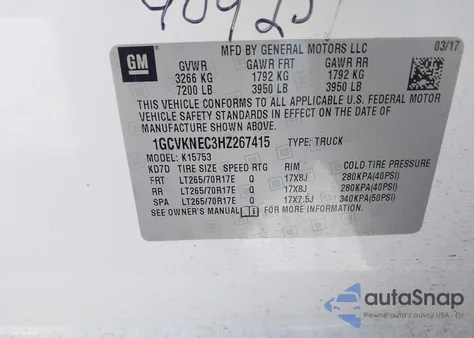 2017 Chevrolet Silverado 1500 Wt from USA, damaged, VIN 1GCVKNEC3HZ267415